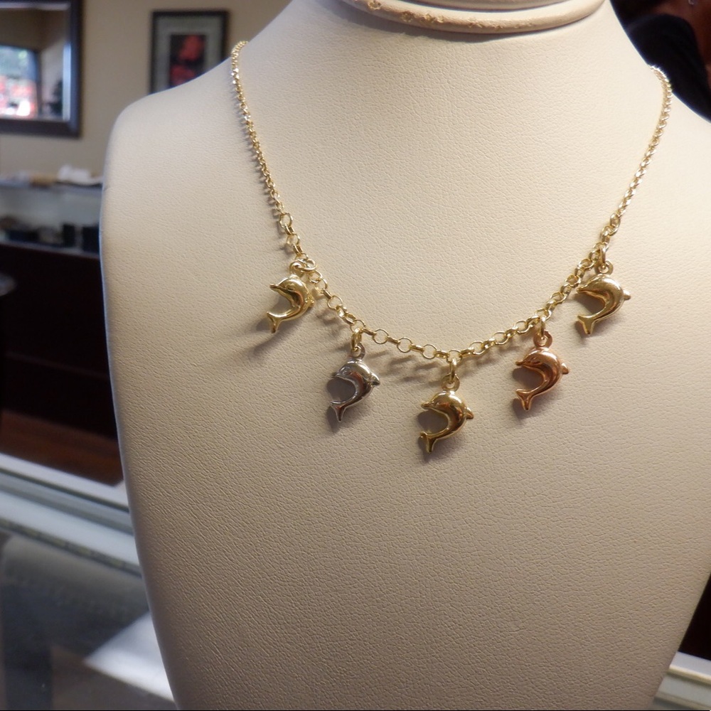 NEW 10k   tricolor gold. pendant